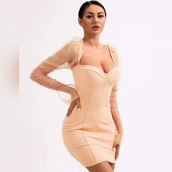 🌞Long Puff Sleeves Dress - Picture 2 of 4